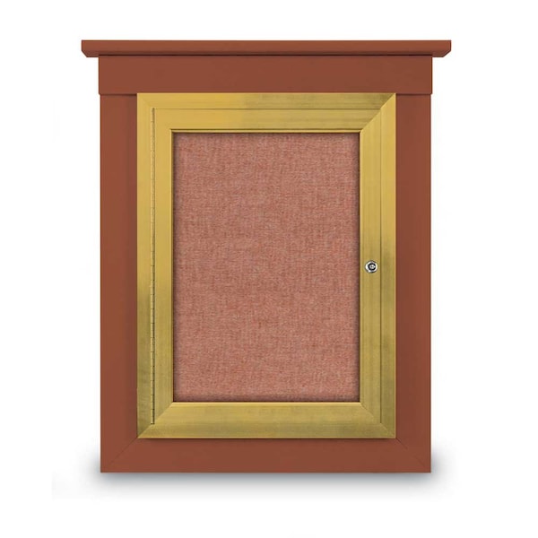 72"x48" 3-Door Enclosed Letterboard, Black Vinyl/Walnut